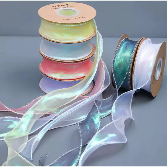 Fantasy fish tail yarn pleated yarn Ribbon With Wavy Edge Wrap Flower Gift Decoration