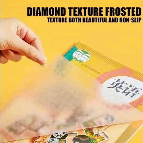 10Sheets | Transparent Self adhesive Book Wrapper Protective Waterproof Film Diamond Cover