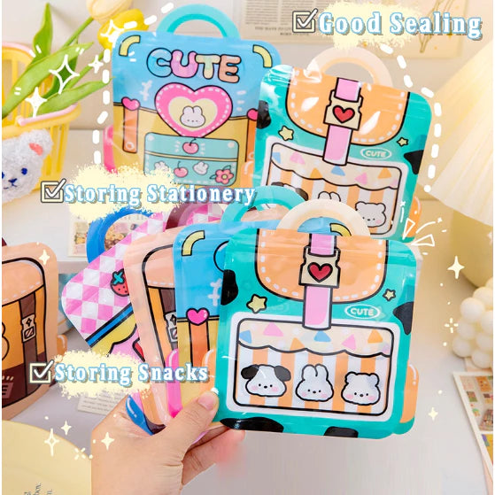 Cartoon Window Plastic Self-sealing Candy Bags, Candy Bags for Birthday Party Loot Ba