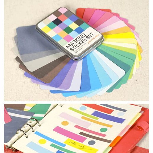 27pcs/box Masking Sticker Set With Stickers Box Sticker Notebook Planner School Supplies