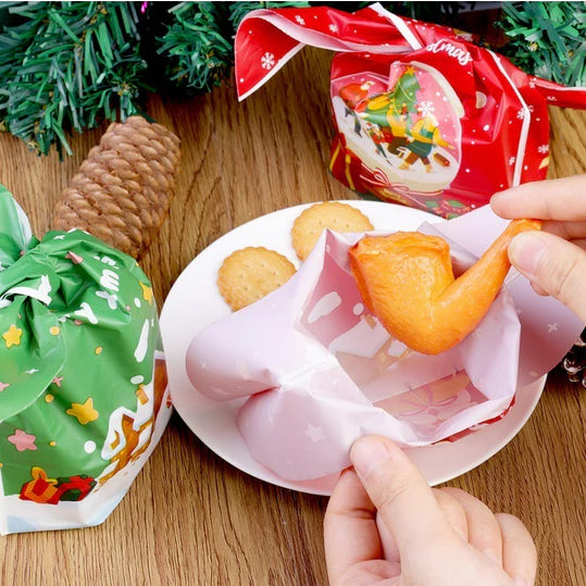 50Pcs/5in1 Random set Rabbit Long Ear Design Christmas Biscuit Candy Bags