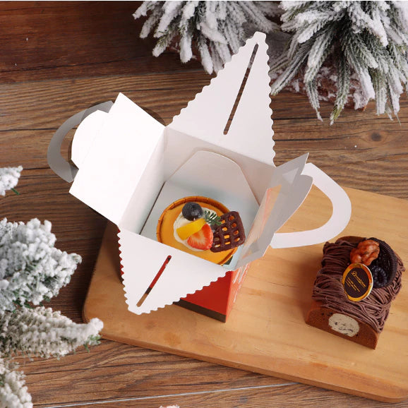 1pc Christmas window cupcake Solo packaging box muffin box egg tart box Pastry Box