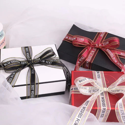 (2.5cmx50yards) BEST WISHES FOR YOU Organza Ribbon Wedding/Birthday Decoration