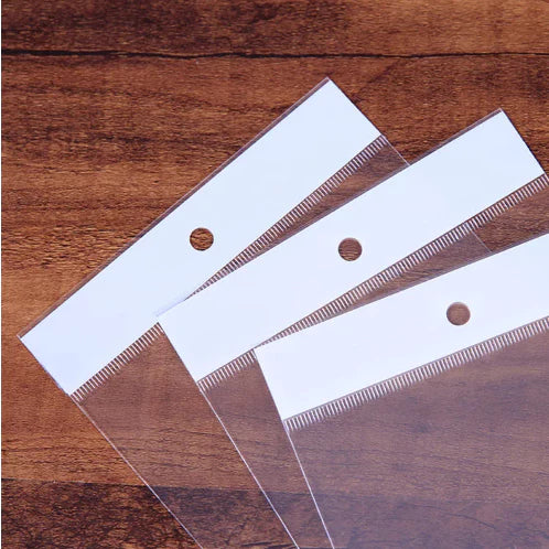 100pcs White Header OPP Adhesive Resealable Plastic Bag