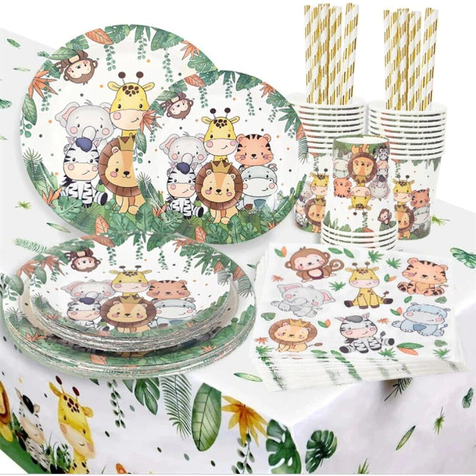 Jungle Animal Lion King Theme Design Disposable Tableware Set Jungle Safari theme