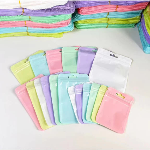 1pc Macaroon color ziplock bag, mobile phone case, jewelry ziplock bag