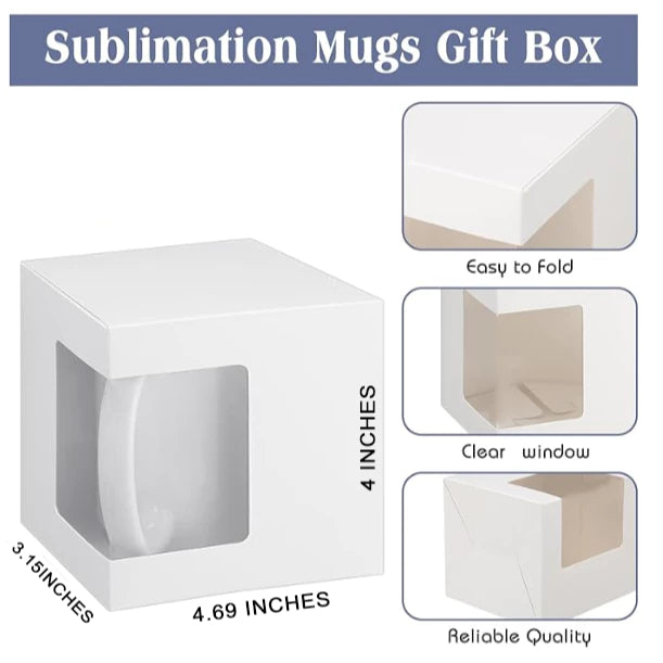 50pcs Window Mug Box Side or Center Window Mug Box