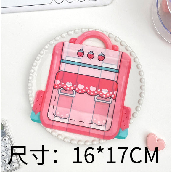 1pc Cute Cartoon Backpack Jewelry Small Object Storage Bag Snack Ziplock Packaging Bag
