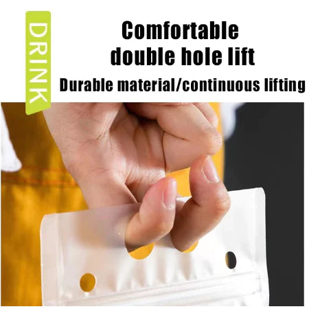 50pcs Liquid Pouch Resealable Stand Up Drink Pouch - Alternative for Paper PP Plastic Cup