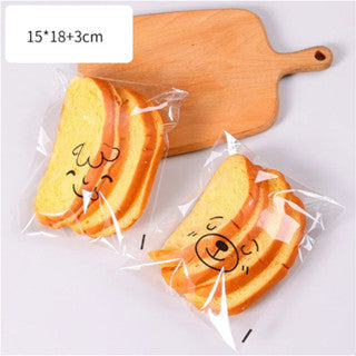 100Pcs Bread Packaging Bag Self Adhesive Plastic Food Donut Pastry Bag