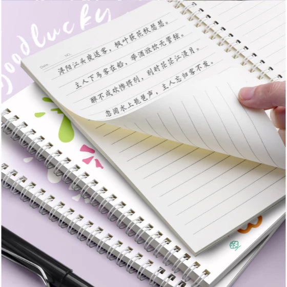 4pcs A5 LUCKY DAY Spiral Coil Notebook Binder Notebooks journal big Student notebook