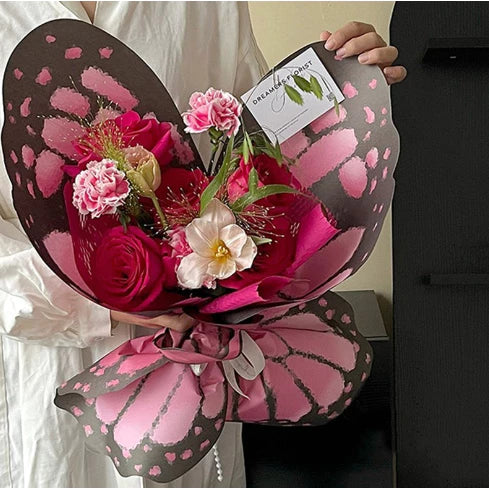 10sets/20pcs Korean Butterfly Flower Wrapping Paper Waterproof Rose Bouquet Wrapper