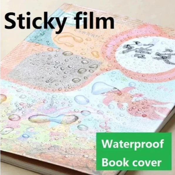 10Sheets | Transparent Self adhesive Book Wrapper Protective Waterproof Film Diamond Cover