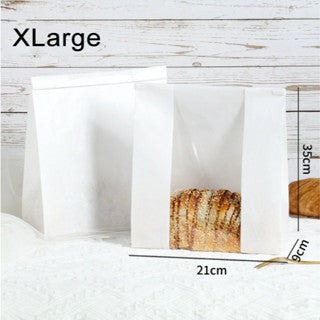 50pcs Brown Bread Bag with Tin Tie Self Sealing Toast Bread Pastry Packaging Bag