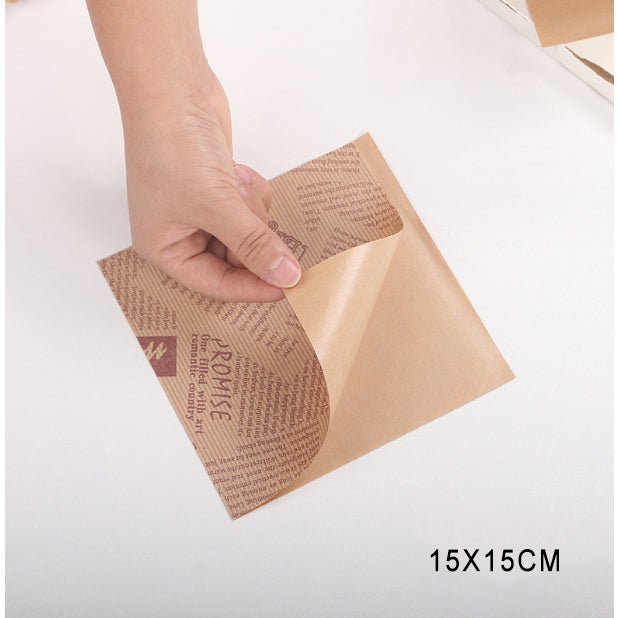 50 Sheets Packaging Pad Paper Bento Cake Box Hamburger Oil-proof Baking Tool 18*18cm