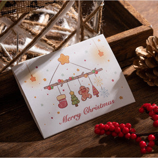 1pc New Christmas tri-fold greeting card Christmas small card gift message card