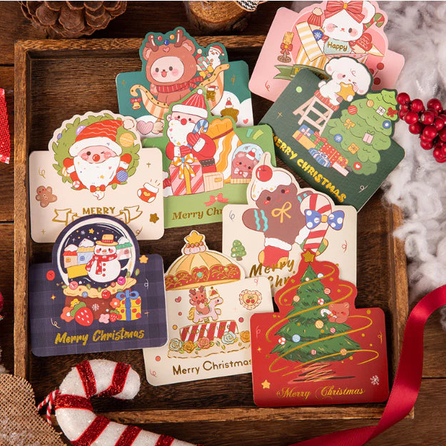 1pc New Christmas 3d greeting card Christmas small card gift message card