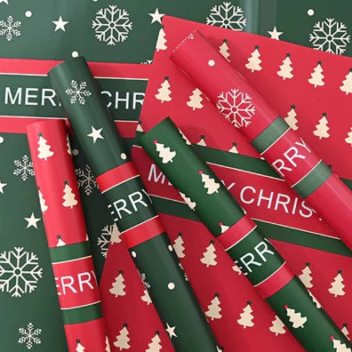 (20pcs) 57x57 Christmas Flower Snowflake Gift Wrapping Paper XMAS