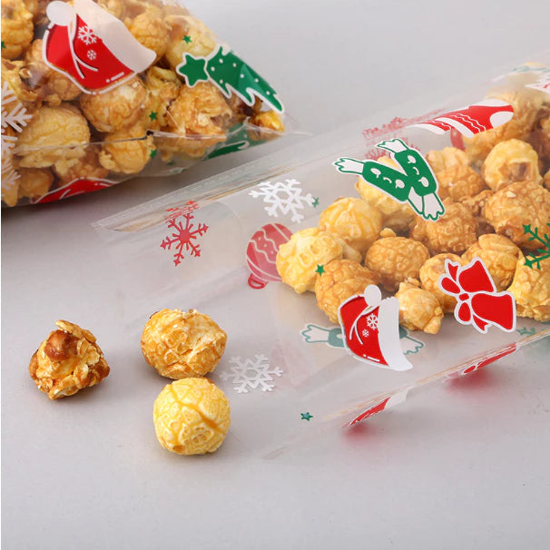 50pcs Christmas loot bags Santa candy cookie gift Packaging OPP Pouch