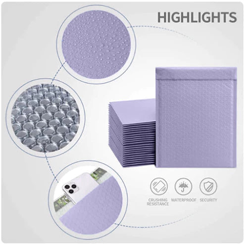 LIGHT PURPLE | Bubble Mailer Plastic Padded Envelope Shipping Bag Packaging 1pc