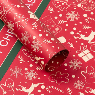 (20pcs) 57x57 Christmas Flower Snowflake Gift Wrapping Paper XMAS