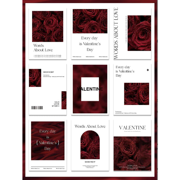 (5sheets/pack) English love single page small card bouquet flower greeting card