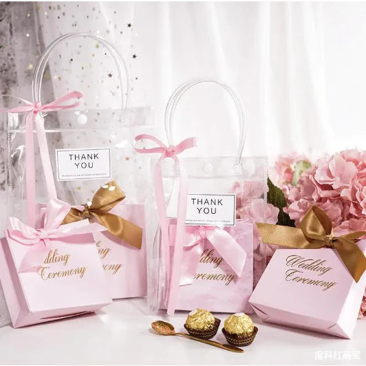 PVC/ Plastic Transparent Bag / Transparent Tote handbag gift Clear bag gift packaging bag