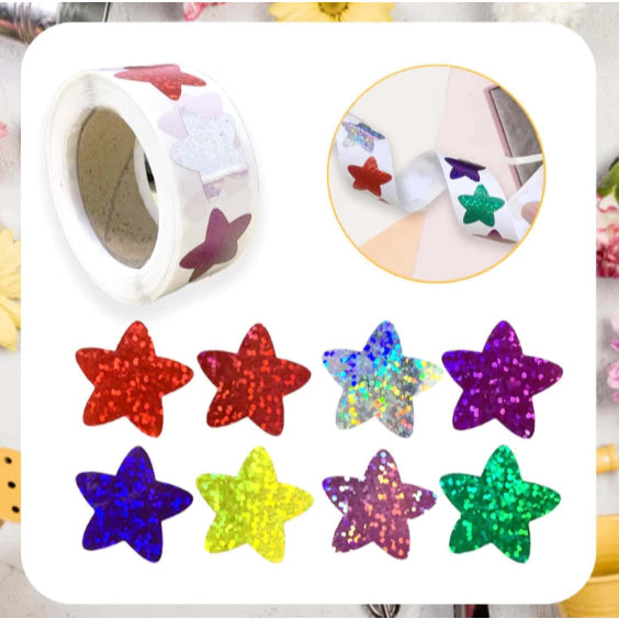 500Pcs Star Stickers for Reward Small Star Stickers Foil Tiny Star Metallic Stickers