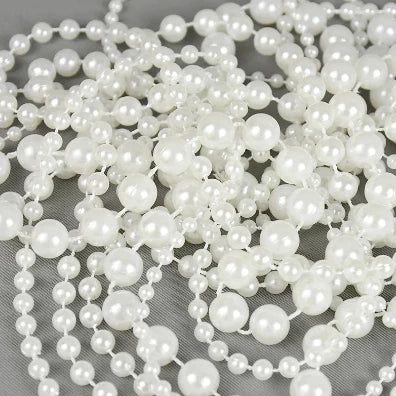 5Meters White Pearl Beads Chain Trim Garland Flowers DIY Wedding Party Decor