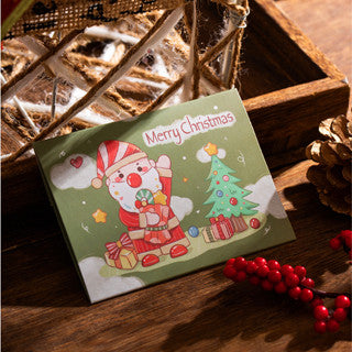 1pc New Christmas tri-fold greeting card Christmas small card gift message card