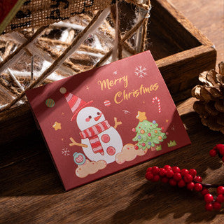 1pc New Christmas tri-fold greeting card Christmas small card gift message card