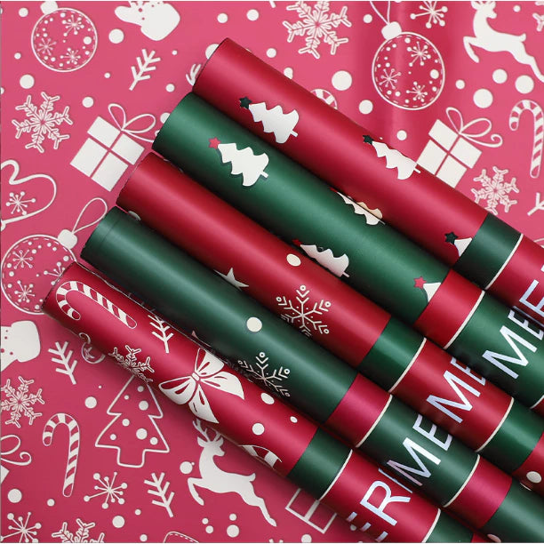 (20pcs) 57x57 Christmas Flower Snowflake Gift Wrapping Paper XMAS