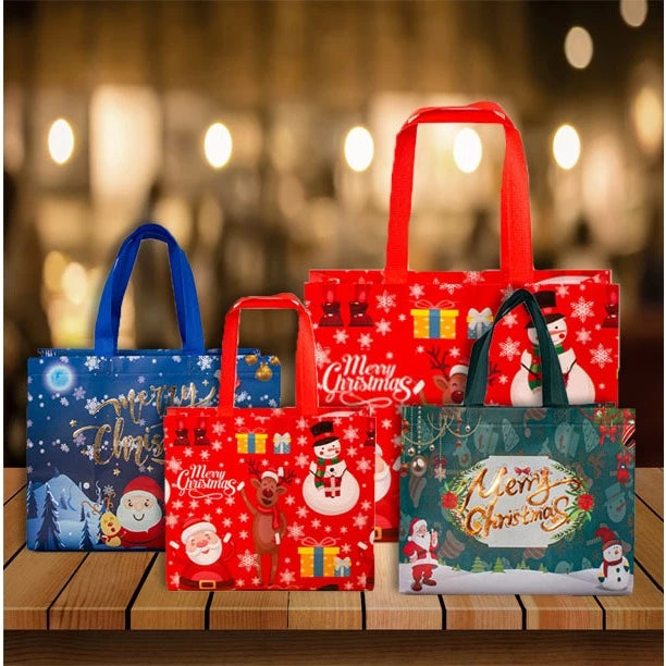 1pc Christmas Eco Bag Non Woven Fabric Waterproof Reusable Handbag Gift bag