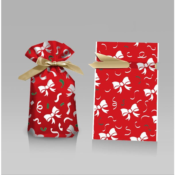 10Pcs | Christmas Gift LOOT BAGS Candy Bag Snowflake Crisp Drawstring Bag