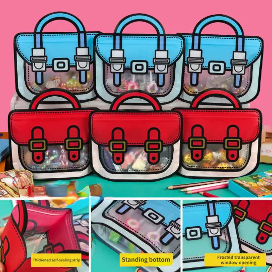 Pahiga Window Plastic Self-sealing Candy Bags, Candy Bags for Birthday Party Loot Bag
