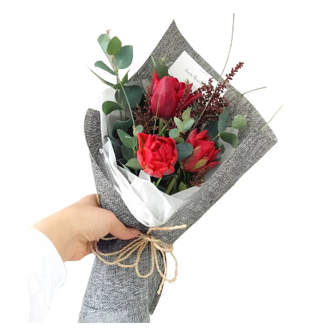 (48cmx5yards) Flower colored linen roll retro floral diy material flower packaging