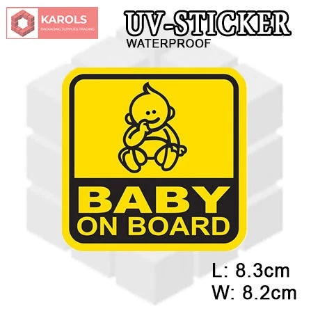 1pc Babala/Reminder WEATHERPROOF Permanent UV Sticker Embossed Printed Logo