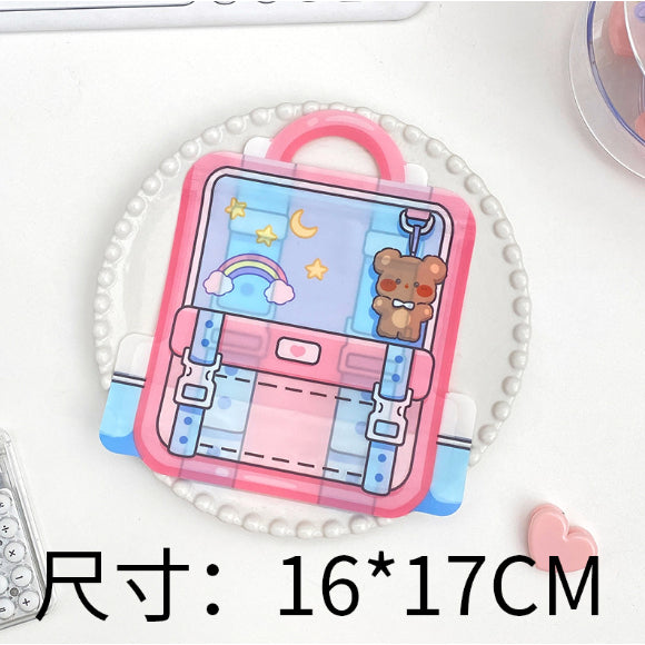 1pc Cute Cartoon Backpack Jewelry Small Object Storage Bag Snack Ziplock Packaging Bag