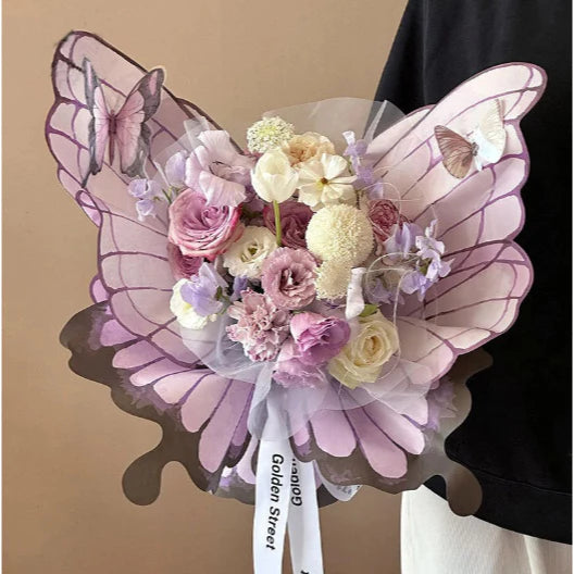 10sets/20pcs Korean Butterfly Flower Wrapping Paper Waterproof Rose Bouquet Wrapper
