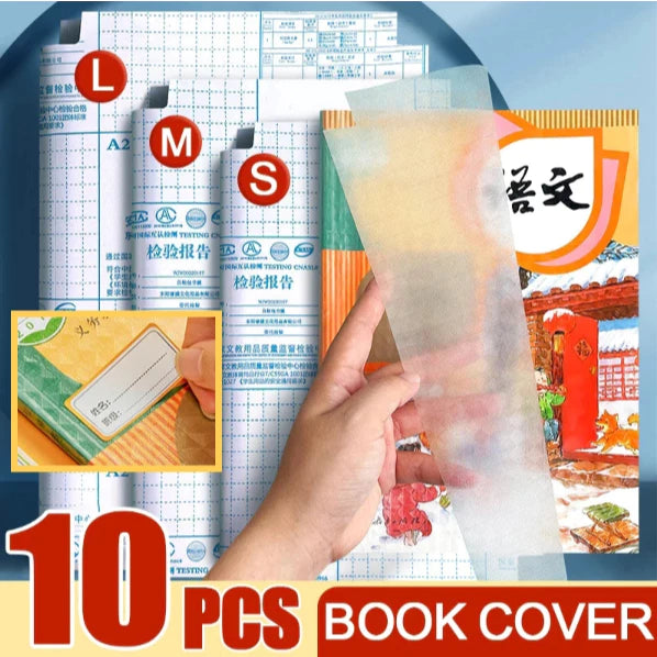 10Sheets | Transparent Self adhesive Book Wrapper Protective Waterproof Film Diamond Cover
