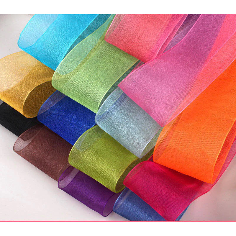 (4cm | 50 yards/roll )organza ribbon wholesale gift wrapping decoration Christmas ribbons