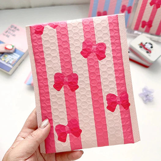 1pc BOW PATTERN Waterproof Bubble Mailers Padded Envelopes Poly Mailer Self Seal Envelope