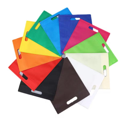 50Pcs Flat Non-woven Eco Bag D Cut Pouch Plain Shopping Hand bag Storage Bag