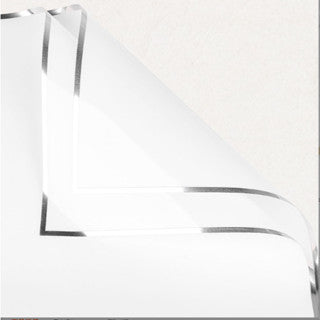 20pcs Silver Edge Waterproof Floral Wrapping Paper Sheets Frosted Bouquet Packaging Paper