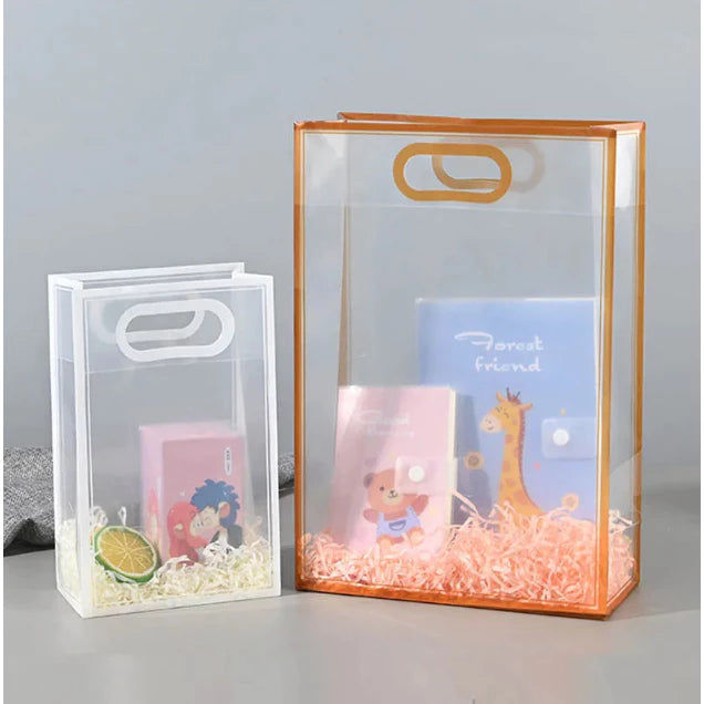 Colored Lining Frosted Plastic PVC Transparent Bags Souvenir Tote Bag