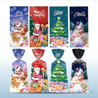 50pcs Christmas loot bags Santa candy cookie gift Packaging OPP Pouch
