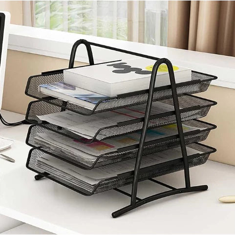 4 Layer Document Basket tray/wire mesh file tray/basket rack multi-layer storage box