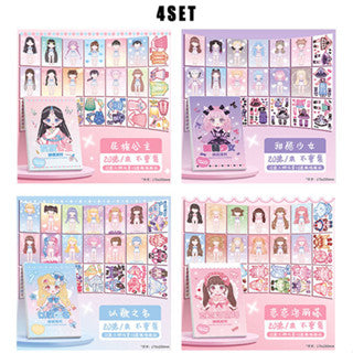 4 SET | Princess Dressup Stickers Beautiful Princess Change Costume Stickers