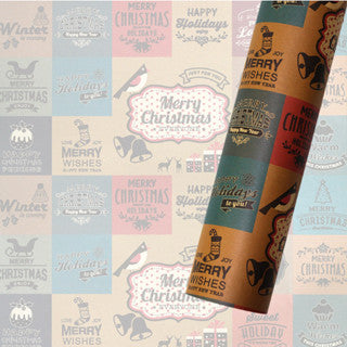 5 Sheets/roll CHRISTMAS Kraft Gift Wrapper Christmas Gift Present Paper Gift paper