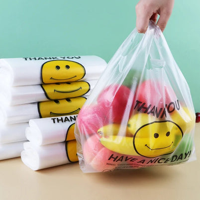 Printed Plastic Bag SMILEY Plastic Bag Sand Multi Bag Transparent